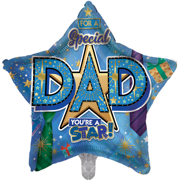 Special Dad Star Shape Foil Balloons - (18")