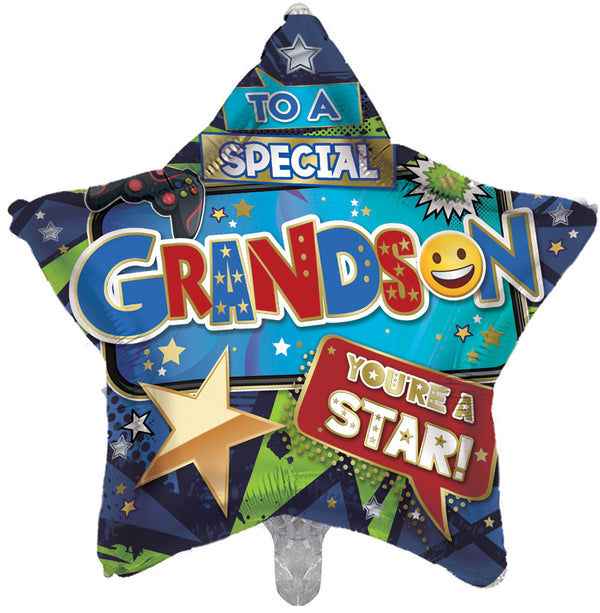 Special Grandson Star Shape Foil Balloons - (18")