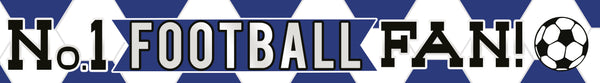 No.1 Football Foil Banners Blue/White - (270cm x 12.5 cm)