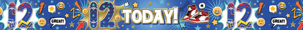 12th Today Foil Banners Blue - (270cm x 12.5 cm)