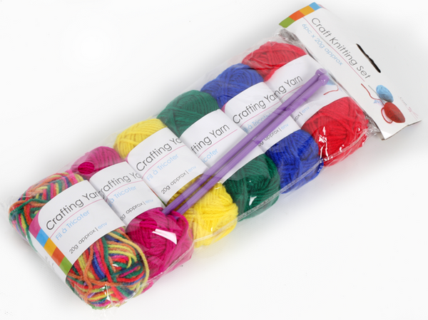 Multi-coloured  Yarn & Needles (Set of 6)  - (27CM X 11CM)