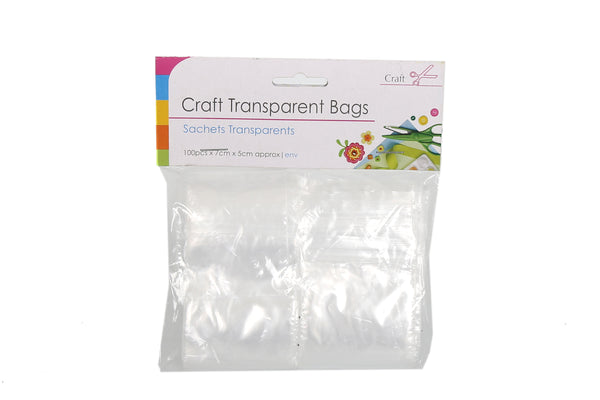 CLEAR CRAFT BAGS (7 X 5 CM ) - (100 Pack)