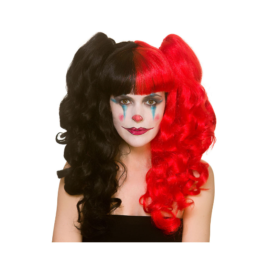 Harlequin Red Black Bunches Cosplay Wig Make it Magic