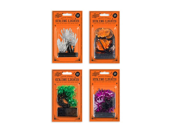 Spooky Novelty 10 LED String Lights in 4 Assorted Designs