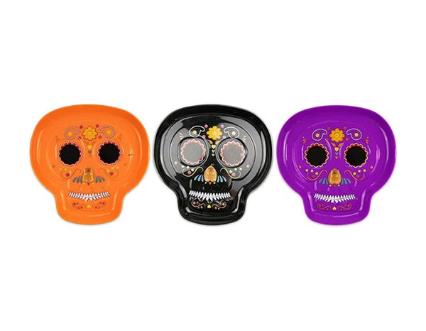 Halloween Sugar Skull Plate in 3 Assorted Colours
