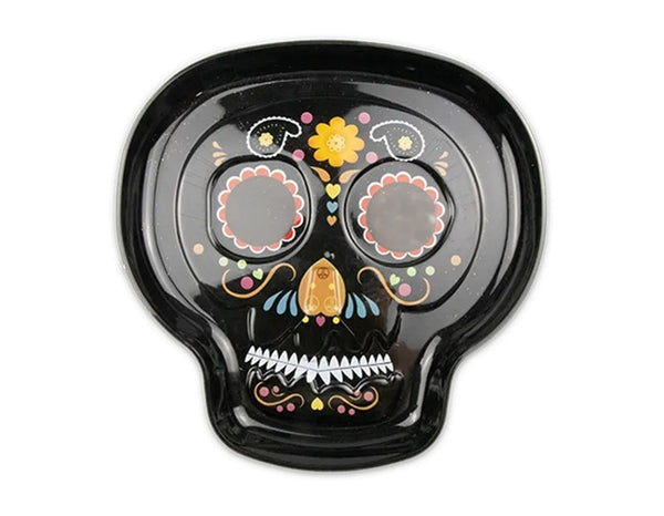 Halloween Sugar Skull Plate in 3 Assorted Colours