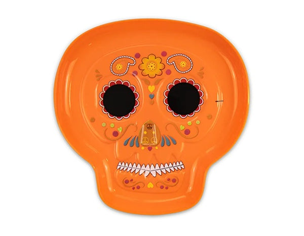 Halloween Sugar Skull Plate in 3 Assorted Colours