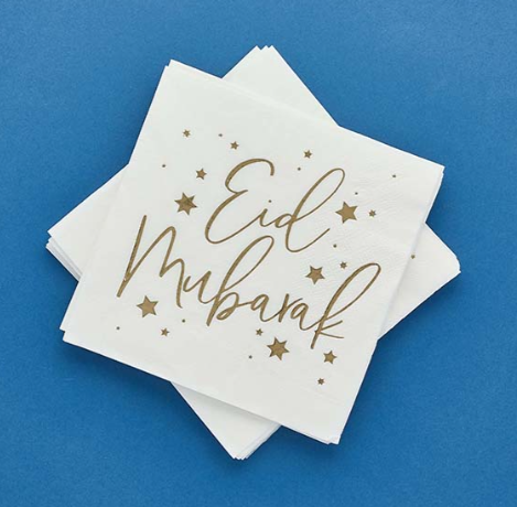 EID PAPER NAPKINS WITH GOLD FOILING - (16 Pack)