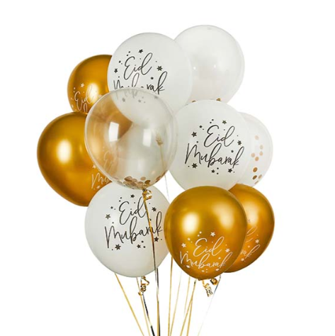 EID 12'' LATEX BALLOON BUNDLE - (12 Pack)