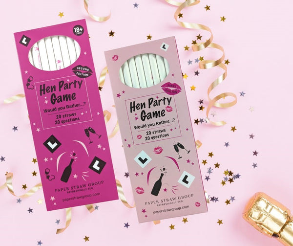 Hen Party Games Paper Straw and Questionnaire - Light Pink (20 Pack)