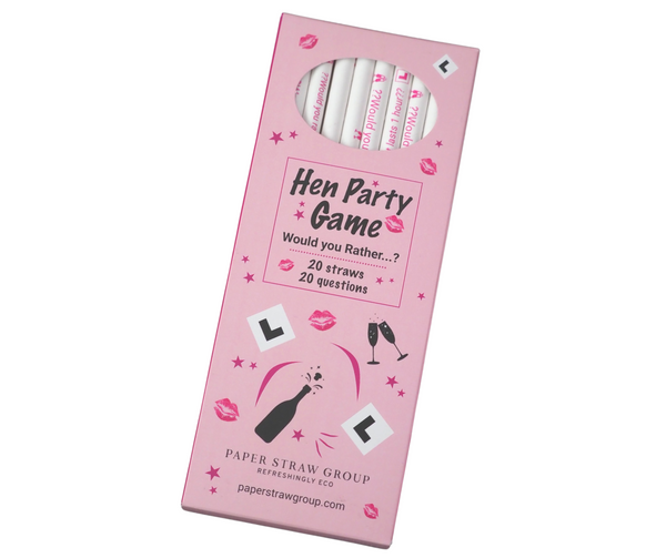 Hen Party Games Paper Straw and Questionnaire - Light Pink (20 Pack)