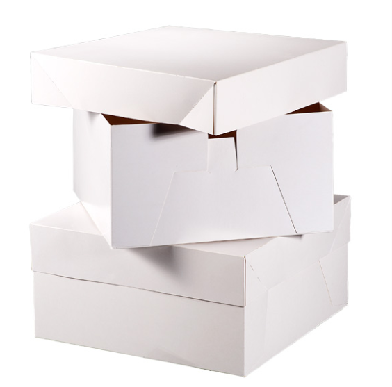 CAKE SQUARE BOX WHITE (355X355X152MM) - (14")