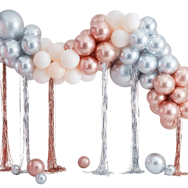 Mixed Metallics Balloon Arch With Streamers