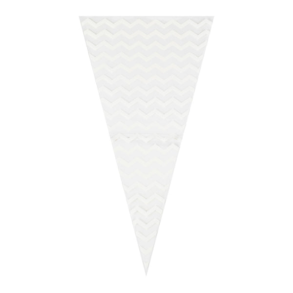 White Chevron Sweet Cone Bags