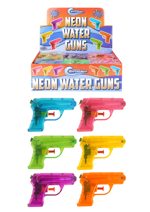 Water Gun - (11cm) in 6 Assorted Neon Colours