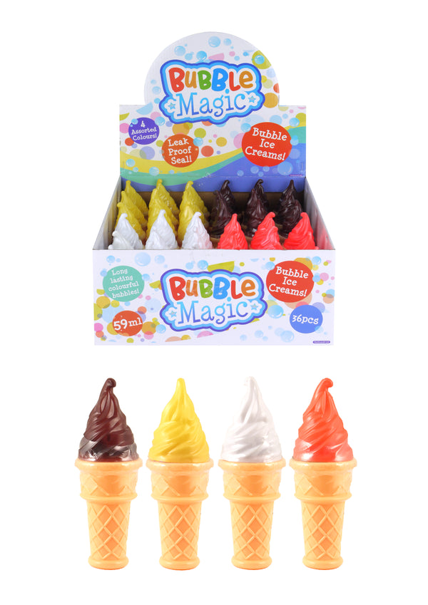 Ice Cream Bubble Tubes - (59ml/12.5cm) in 4 Assorted Colours