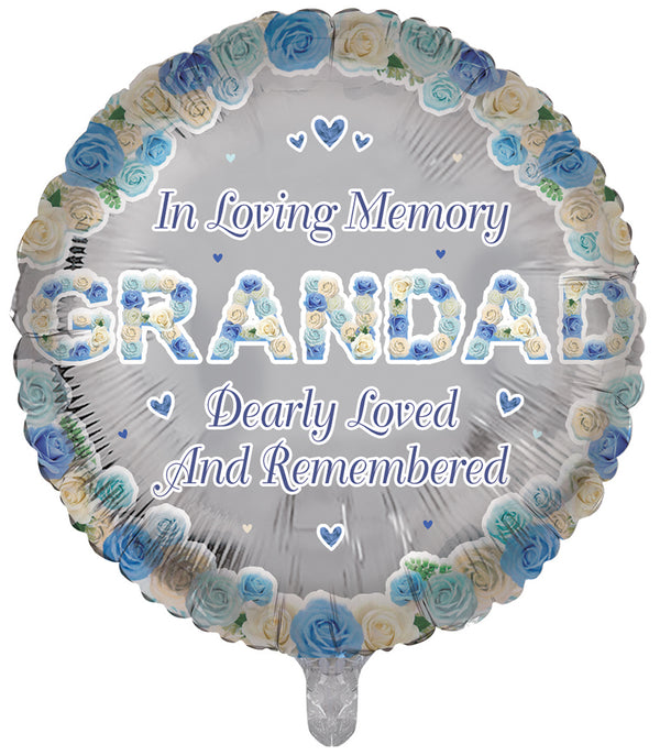In Loving Memory GrandDad Round Foil Balloons - (18")