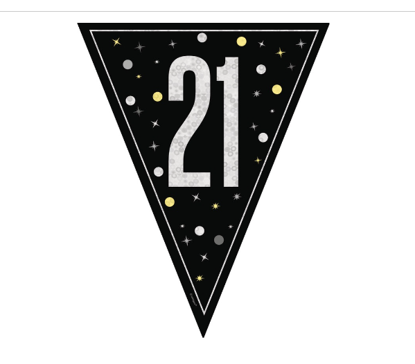 GLITZ 21 Black Flag Banner Prismatic Plastic - (9 ft)