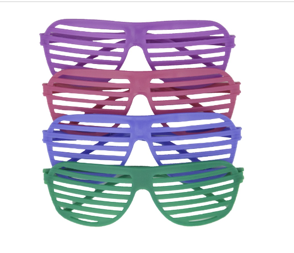 Neon Shutter Shade Novelty Glasses Favors - (4 Pack)