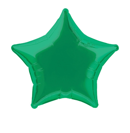 Solid Star Foil Balloon Green - (20")