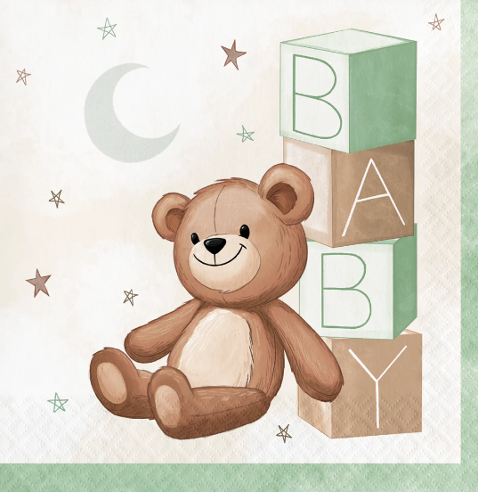 Teddy Bear Lunch Napkins 2 Ply - 33cm (13")