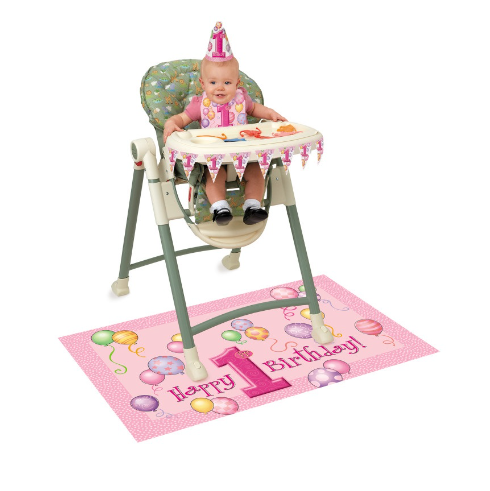 First Birthday Pink Balloons High Chair Kit