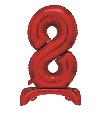 Red Standing Number 8 Foil Balloon - (30" )