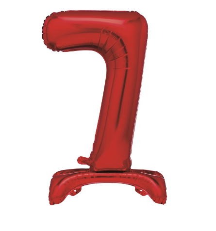 Red Standing Number 7 Foil Balloon - (30" )