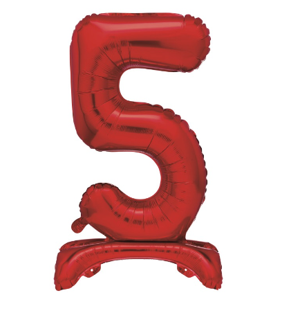 Red Standing Number 5 Foil Balloon - (30" )