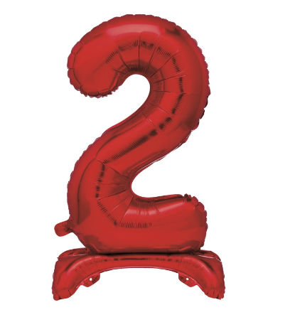 Red Standing Number 2 Foil Balloon - (30" )