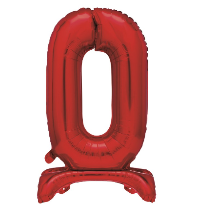 Red Standing Number 0 Foil Balloon - (30" )