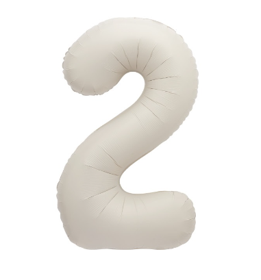 Matte Nude Number 2 Shaped Foil Balloon - (34" )
