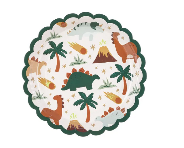 Paper plates Dinosaurs (18x18cm) - (6 pack)