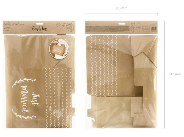 Wedding card box- Just Married,kraft - (30x30.5x16.5cm)