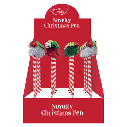 CHRISTMAS BELL PEN in 4 Assorted Colours