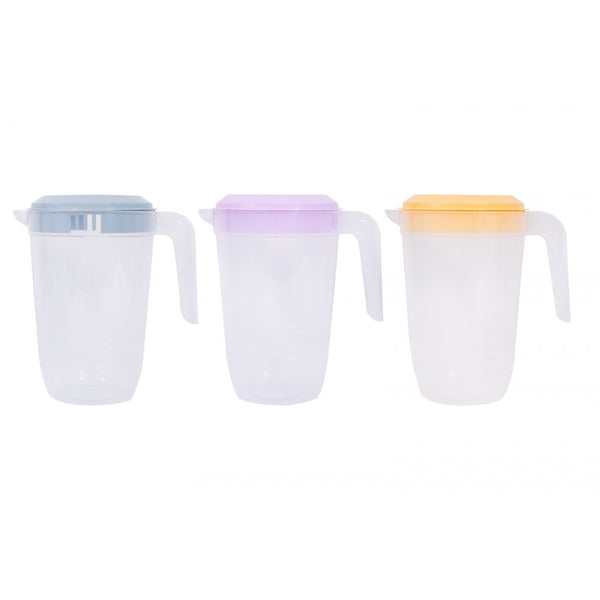 PITCHER WITH COLOUR LID 3 ASSORTED Colours - (2.25LT)