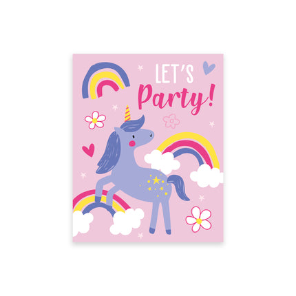 Unicorn party invites - (20 Pack)