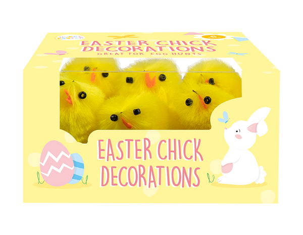 Easter Chick Decorations 4cm  - (6 Pack)