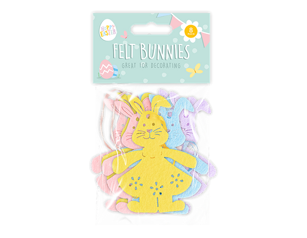 Easter Felt Hanging Bunnies - (8 Pack)