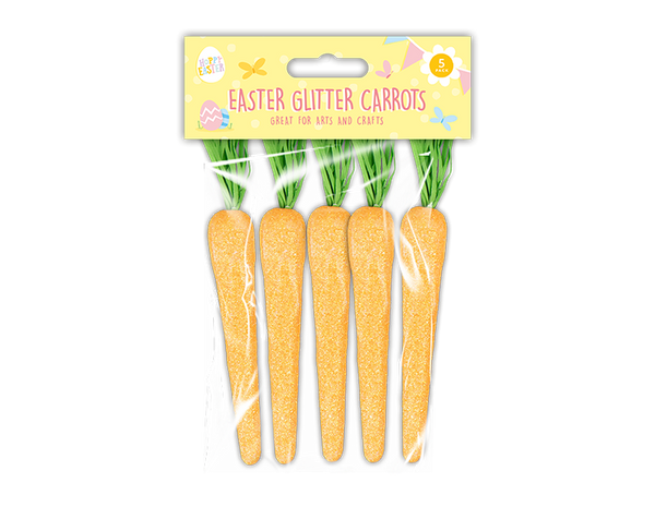 Easter Glitter Carrots - (5 Pack)