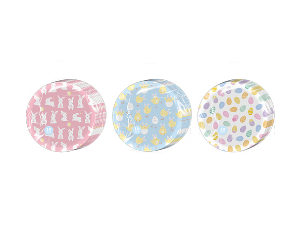 Easter Printed Paper Plates in 3 Assorted Designs - (10 Pack)