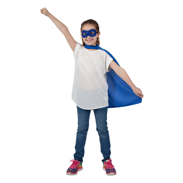 Kids Super Hero Cape & Mask - BLUE