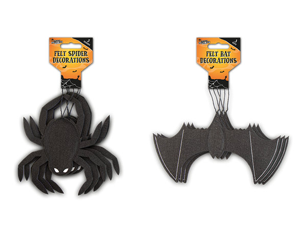 Halloween Hanging Felt Decoration - (3 Pack) in 2 Assorted Designs