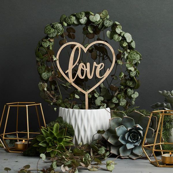 Wooden "Love" Cake Topper - (140x230mm)