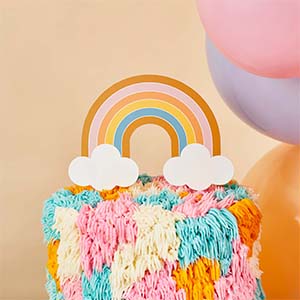 RAINBOW PAPER CAKE TOPPER