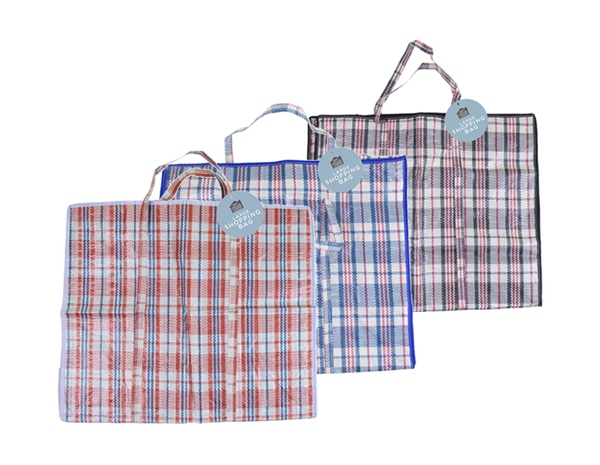 Large Check Shopping Bag in 3 Assorted Colours