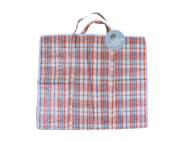 Large Check Shopping Bag in 3 Assorted Colours