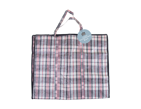 Large Check Shopping Bag in 3 Assorted Colours