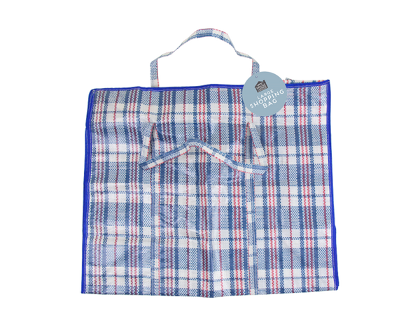 Large Check Shopping Bag in 3 Assorted Colours