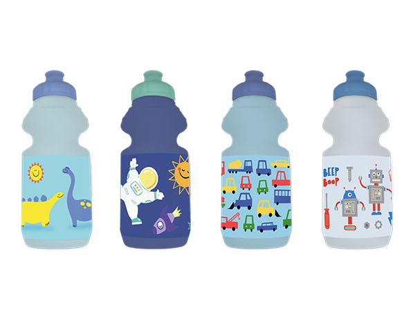 Boys Printed Sports Water Bottle - (500ml)  in 4 Assorted Designs